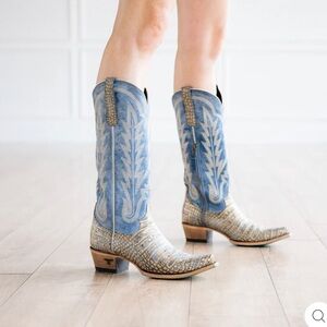 cowboy boots - Lane - Skylight- Gilded Denim